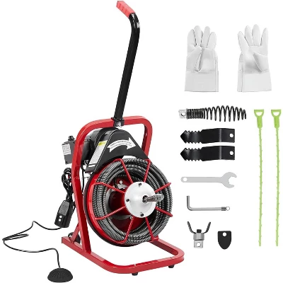 Acekool Electric Drain Cleaner Auger With Auto Feed, Pneumatic Foot Switch, 4 Interchangeable Cutters For 1" To 4" Pipes 9 Acekool Electric Drain Cleaner Auger With Auto Feed, Pneumatic Foot Switch, 4 Interchangeable Cutters For 1" To 4" Pipes - Image 7
