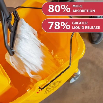 Bison Life 6oz Non-Woven Disposable Cut End Mop Head Refills For Wet Floor Cleaning, White, 6 Pack 5 Bison Life 6oz Non-Woven Disposable Cut End Mop Head Refills For Wet Floor Cleaning, White, 6 Pack - Image 3