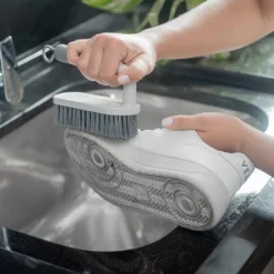 OU Scrub Brush With Ergonomic Handle, All Purpose Heavy Duty Cleaning Scrubber For Bathroom & Kitchen With Nonslip Handle, Scraper Edge & Hanging Loop -Cleaning Supply Store GUEST 62d13dab 524d 4e37 8301 9bc3de1b16fe