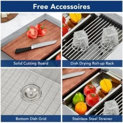 Farmhouse Kitchen Sink 33x22 Inch, Apron Front 304 Stainless Steel Drop-In Sinks, 16 Gauge Single Bowl Sink -Cleaning Supply Store GUEST 62d3be45 06db 48f8 b377 8401749a8b4c