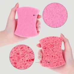 Unique Bargains Kitchen Bathroom Dual-Side Non-Scratch Cleaning Sponge 3.9" X 3" X 0.8"