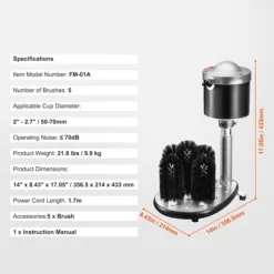 VEVOR Electric Commercial Glass Washer, 5-Brush Bar Glass Cleaner, 600 Cups/Hour Wine Glass Cleaning Machine, Bar Glass Washer, Black 16 VEVOR Electric Commercial Glass Washer, 5-Brush Bar Glass Cleaner, 600 Cups/Hour Wine Glass Cleaning Machine, Bar Glass Washer, Black -Cleaning Supply Store GUEST 6626a865 ec9d 4125 9f1c 0588587676ec