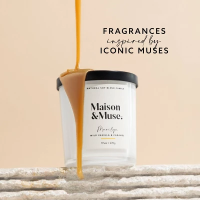 Maison&Muse Scented Candle - Wild Vanilla & Caramel (Marilyn) - 9.5oz 3 Maison&Muse Scented Candle - Wild Vanilla & Caramel (Marilyn) - 9.5oz