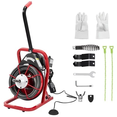 Acekool Electric Drain Cleaner Auger With Auto Feed, Pneumatic Foot Switch, 4 Interchangeable Cutters For 1" To 4" Pipes 8 Acekool Electric Drain Cleaner Auger With Auto Feed, Pneumatic Foot Switch, 4 Interchangeable Cutters For 1" To 4" Pipes - Image 6