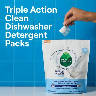 Seventh Generation Triple Action Clean Dishwasher Detergent Packets - 38ct 8 Seventh Generation Triple Action Clean Dishwasher Detergent Packets - 38ct - Image 6