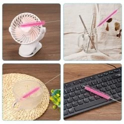 Unique Bargains Nylon Flexible Bendable Long Reusable Drinking Straw 5 Pcs -Cleaning Supply Store GUEST 6d965d46 28ce 44c7 a9c9 6ef61ce02f70