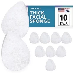 Impresa Extra Thick Facial Sponge For Daily Deep Cleansing & Regular Exfoliating, 10 Pack - Normal To Oily - Made In The USA -Cleaning Supply Store GUEST 6f781c20 fd41 484c 849d e10d9920d596
