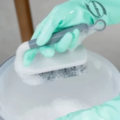 OU Scrub Brush With Ergonomic Handle, All Purpose Heavy Duty Cleaning Scrubber For Bathroom & Kitchen With Nonslip Handle, Scraper Edge & Hanging Loop -Cleaning Supply Store GUEST 6fa70b90 79cc 4da3 a3b1 5a78427db6cb