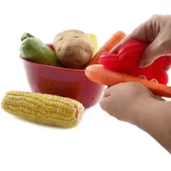 Norpro Silicone Dish Scrubbing Sponge / Vegetable Scrubber Brush - Red Flower Shaped -Cleaning Supply Store GUEST 714b5bf3 c8d9 4ae1 ad5e 63c0376469ca