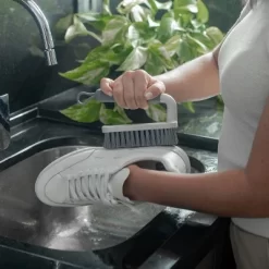 OU Scrub Brush With Ergonomic Handle, All Purpose Heavy Duty Cleaning Scrubber For Bathroom & Kitchen With Nonslip Handle, Scraper Edge & Hanging Loop -Cleaning Supply Store GUEST 726dfdc2 9a7f 43ea be25 d2292ef46403