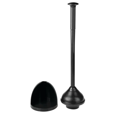 MDesign Toilet Bowl Plunger Set With Drip Tray, Compact Storage 5 MDesign Toilet Bowl Plunger Set With Drip Tray, Compact Storage - Image 3