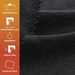 Arkwright Microfiber Smart Rags Cleaning Cloths (Box Of 50), 12x12 In.