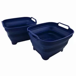 SAMMART 7.5L (2 Gallons) Collapsible Dishpan With Draining Plug -Cleaning Supply Store GUEST 745b28c4 cf89 4ce6 aad6 1c25b9d32f9f