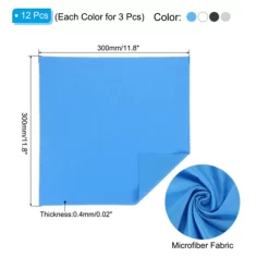 Unique Bargains Microfiber Cleaning Cloth For Eyeglass Camera Lens Screens 12 Pcs