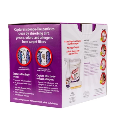 Capture Carpet Cleaner Kit, Carpet Cleaner Solution, With Dry Powder, Pre-Mist & Brush, Fresh Scent - 250 Sq. Ft. Coverage 8 Capture Carpet Cleaner Kit, Carpet Cleaner Solution, With Dry Powder, Pre-Mist & Brush, Fresh Scent - 250 Sq. Ft. Coverage - Image 6