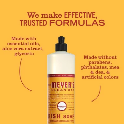 Mrs. Meyer's Clean Day Dish Soap - Clementine - 16 Fl Oz 4 Mrs. Meyer's Clean Day Dish Soap - Clementine - 16 Fl Oz - Image 2