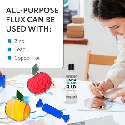 Bright Creations 8oz Liquid Zinc Flux For Stained Glass, Soldering Work, Glass Repair And More - Easy Clean Up - Made In USA 3 Bright Creations 8oz Liquid Zinc Flux For Stained Glass, Soldering Work, Glass Repair And More - Easy Clean Up - Made In USA - Image 2