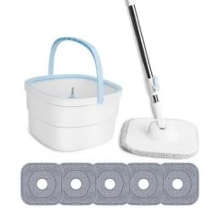 Racxily Spin Mop And Bucket With Wringer Set Flat Floor Mop With Clean And Dirty Water Separate System 2 Replaceable Reusable Washable 19 Racxily Spin Mop And Bucket With Wringer Set Flat Floor Mop With Clean And Dirty Water Separate System 2 Replaceable Reusable Washable -Cleaning Supply Store GUEST 80f0a580 cabd 413e 98a3 54b08a7efdba