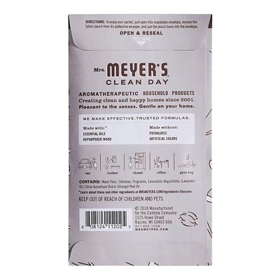 Mrs. Meyer's Clean Day Sachet - Lavender Scent - 0.35oz 3 Mrs. Meyer's Clean Day Sachet - Lavender Scent - 0.35oz