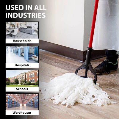 Bison Life 6oz Non-Woven Disposable Cut End Mop Head Refills For Wet Floor Cleaning, White, 6 Pack 4 Bison Life 6oz Non-Woven Disposable Cut End Mop Head Refills For Wet Floor Cleaning, White, 6 Pack - Image 2