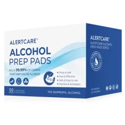 AlertCare Cleansing Prep Pads – 50 PCs (Large Size 4.3 X 5.9 IN)