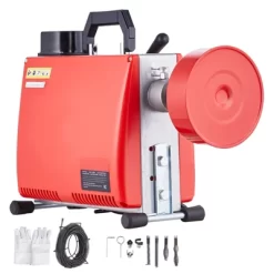 VEVOR 66FT X 5/8 Inch Drain Cleaner Machine, 250W Electric Sewer Snake Auger Manual Feed - With 7 Cutters, 2 Steel Cables, Red -Cleaning Supply Store GUEST 882786e5 31bc 48b1 9bf7 129fbda5ff6a