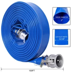 NAYSAYE Cleaning Tool Pool Backwash Hose Reinforced PVC Water Discharge Hose For Outdoor Cleaning , Blue, 15"*13.20"*4.30"