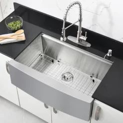 Farmhouse Kitchen Sink 33x22 Inch, Apron Front 304 Stainless Steel Drop-In Sinks, 16 Gauge Single Bowl Sink -Cleaning Supply Store GUEST 8c1f2fc6 cb7a 4008 a3fc 6090eec8bfce