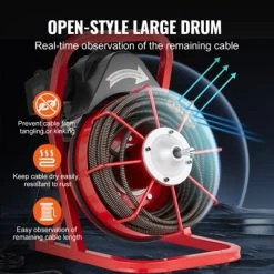 VEVOR Drain Cleaner Machine 75FT X 1/2 Inch, Sewer Snake Auger Manual Feed, 370W Electric Drain Cleaning Machine, Red 13 VEVOR Drain Cleaner Machine 75FT X 1/2 Inch, Sewer Snake Auger Manual Feed, 370W Electric Drain Cleaning Machine, Red -Cleaning Supply Store GUEST 961bcc40 5e3a 481e 966e a0cda8ec2a46