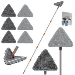 MECO ELEVERDE Extendable Wall Cleaner With 78.5" Stainless Steel Handle Mop & 6 Replaceable Microfiber Head Pads -Cleaning Supply Store GUEST 9630bf31 6689 4b6a 9c5c eec408a65e0b