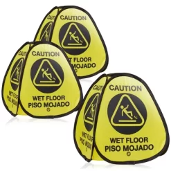 Dryser 3-Pack 16" Pop-up Caution Wet Floor Signs - Yellow 4-Sided English/Spanish Warnings -Cleaning Supply Store GUEST 9bff1144 988b 4456 81b7 9f44c5c94f47