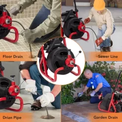 Drain Cleaner Machine, Electric Drain Auger Professional For 1 To 4 Inch Pipes, With 6 Cutters, Glove, Drain Auger Cleaner -Cleaning Supply Store GUEST 9c3b3514 648d 47b9 b217 80f1f4e401d0