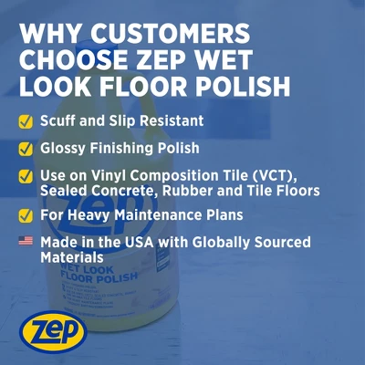 Zep Wet-Look Floor Polish – Enhances Hard Floor Appearance – 1 Gallon 5 Zep Wet-Look Floor Polish – Enhances Hard Floor Appearance – 1 Gallon - Image 3