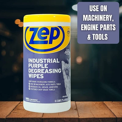 ZEP Industrial Purple Heavy-Duty Degreasing Wipes (65 Wipes Per Canister) 9 ZEP Industrial Purple Heavy-Duty Degreasing Wipes (65 Wipes Per Canister) - Image 7