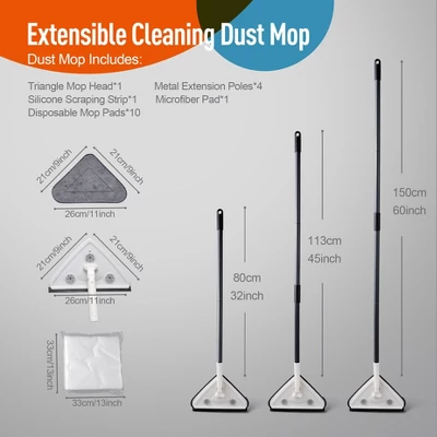 JANSNO Wall Cleaning Mop With Disposable Pads And Long Handle For Walls And Ceilings 3 JANSNO Wall Cleaning Mop With Disposable Pads And Long Handle For Walls And Ceilings