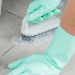 OU Scrub Brush With Ergonomic Handle, All Purpose Heavy Duty Cleaning Scrubber For Bathroom & Kitchen With Nonslip Handle, Scraper Edge & Hanging Loop -Cleaning Supply Store GUEST aa885704 29fd 4ca7 807b a2daa9e93a92