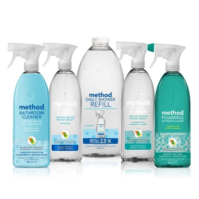 Method Eucalyptus Mint Cleaning Products Foaming Bathroom Cleaner Spray Bottle - 28 Fl Oz 4 Method Eucalyptus Mint Cleaning Products Foaming Bathroom Cleaner Spray Bottle - 28 Fl Oz - Image 2
