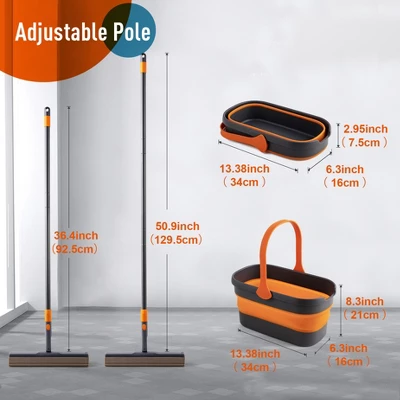 JANSNO Sponge Mop Kit And Collapsible Bucket For Floor Cleaning 4 JANSNO Sponge Mop Kit And Collapsible Bucket For Floor Cleaning - Image 2