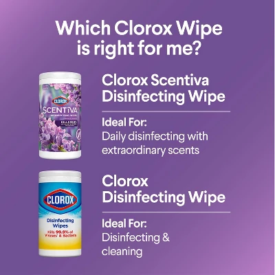 Clorox Scentiva Disinfecting Wipes - Lavender - 75ct 11 Clorox Scentiva Disinfecting Wipes - Lavender - 75ct - Image 9