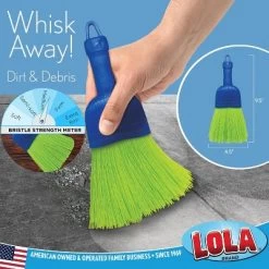 Lola Products Whisk Broom, Hand Brush, Durable Bristles, Whisks Away Dirt & Debris, Compact, Hang Hole For Easy Storage, Indoor/Outdoor, 72 Pack