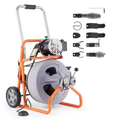 VEVOR Drain Cleaner Machine 100FT X 1/2 Inch, Auto Feed Sewer Snake Drain Auger On Wheels, Portable Drain Cleaning Machine, Orange 17 VEVOR Drain Cleaner Machine 100FT X 1/2 Inch, Auto Feed Sewer Snake Drain Auger On Wheels, Portable Drain Cleaning Machine, Orange -Cleaning Supply Store GUEST aca31123 d371 49fc 8014 13585db10e99