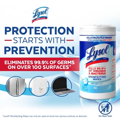 Lysol Crisp Linen Disinfecting Wipes - 80ct 10 Lysol Crisp Linen Disinfecting Wipes - 80ct - Image 8