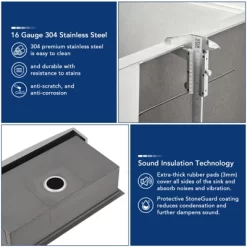 Farmhouse Kitchen Sink 33x22 Inch, Apron Front 304 Stainless Steel Drop-In Sinks, 16 Gauge Single Bowl Sink -Cleaning Supply Store GUEST af01ba4a e988 4117 a533 54b6ca6c2a67