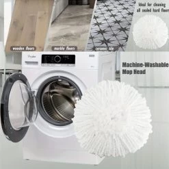 JANSNO 360° Easy Wringing Spin Mop With 6 Microfiber Replacement Heads, 1 Base And 1 Handle -Cleaning Supply Store GUEST af2cb51e 1dbc 424d 95e9 b23b2deaf151