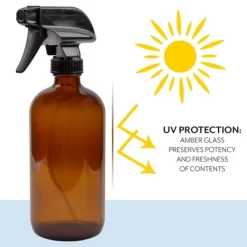 Cornucopia Brands 16oz Amber Glass Spray Bottles, 2pk; 3-Setting Sprayer Tops -Cleaning Supply Store GUEST b4b54b5c 6641 4cb9 b257 ef0f3ea0fd5f