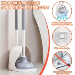 JANSNO Bathroom Toilet Brush & Plunger Set With PP Handle For Deep Cleaning -Cleaning Supply Store GUEST b5cfa857 707f 4fd5 a2ef ebe373dc50a6
