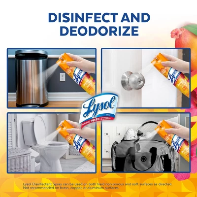 Lysol Mango Disinfectant Aerosol Spray - 38 Fl Oz 4 Lysol Mango Disinfectant Aerosol Spray - 38 Fl Oz - Image 2