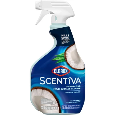 Clorox Scentiva Coconut & Waterlily Multi Surface Cleaner Spray Bottle Bleach Free - 32oz 4 Clorox Scentiva Coconut & Waterlily Multi Surface Cleaner Spray Bottle Bleach Free - 32oz - Image 2