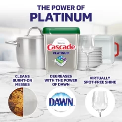 Cascade Fresh Scent Platinum Dishwasher Detergent ActionPacs + Cleaner Pods - 48ct