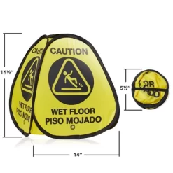 Dryser 3-Pack 16" Pop-up Caution Wet Floor Signs - Yellow 4-Sided English/Spanish Warnings -Cleaning Supply Store GUEST bc2d6da0 3201 4ba3 a8e4 f28a7b8f04ba